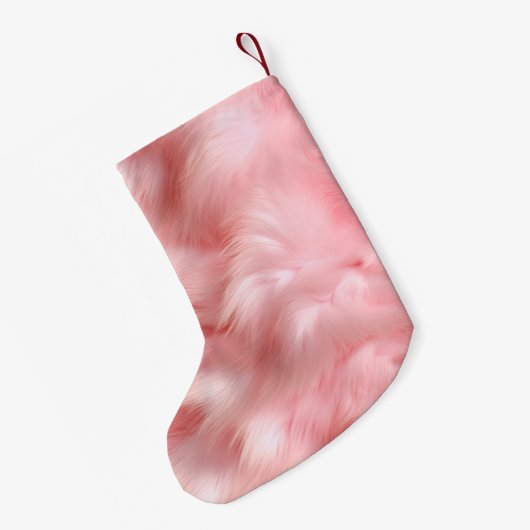 Pink Gold Fur Sparkle Glam Einhornleuchten Kleiner Weihnachtsstrumpf (Rückseite (Hängend))