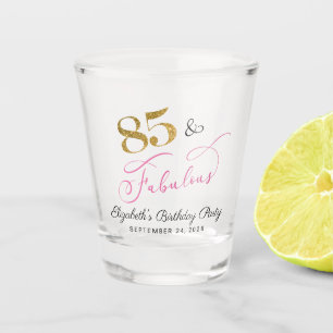 Pink-Gold-Gastgeschenk zum 85. Geburtstag Schnapsglas
