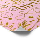 Pink Gold Geburtstag luxuriös elegant extravagant Poster (Ecke)