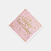 Pink Gold Geburtstag luxuriös elegant extravagant Serviette (Ecke)