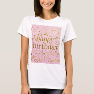 Pink Gold Geburtstag luxuriös elegant extravagant T-Shirt
