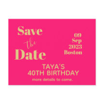 Pink Gold Geburtstag Save the Date