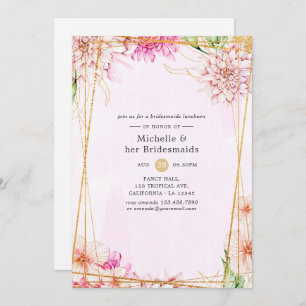 Pink & Gold Geometric Bridesmaids Luncheon Einladung