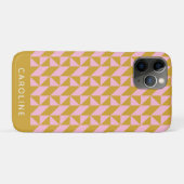 Pink Gold Geometric Shapes Personalisiert Case-Mate iPhone Hülle (Rückseite (Horizontal))