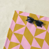 Pink Gold Geometric Shapes Personalisiert Strandtuch (Beispiel)