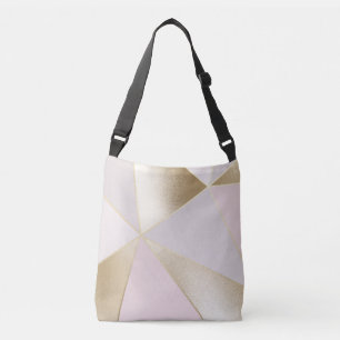 Pink Gold Geometric Tragetaschen Mit Langen Trägern