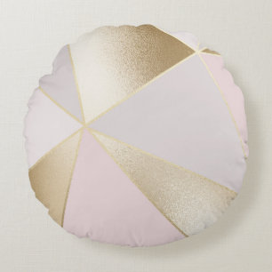 Pink-Gold-Geometrie  Rundes Kissen