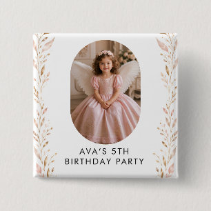 Pink Gold Girl 5. Geburtstags-Party-Favor-Button Button