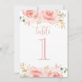 Pink & Gold Girl Baby Dusche Tischnummer (Vorderseite)