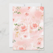 Pink & Gold Girl Baby Dusche Tischnummer (Rückseite)