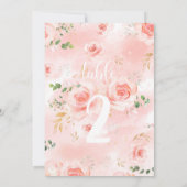 Pink & Gold Girl Baby Dusche Tischnummer (Rückseite)