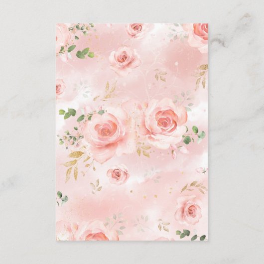 Pink & Gold Girl Diaper Umschließungskarte Begleitkarte (Rückseite)