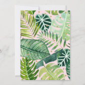 Pink & Gold Girl Dinosaurier Geburtstag Einladung (Rückseite)