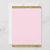 Pink & Gold Girls 1. Geburtstag Party Einladung (Rückseite)