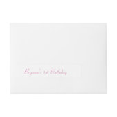 Pink & Gold Girls 1. Geburtstag Party Rundum-Adressaufkleber (Vorderseite)