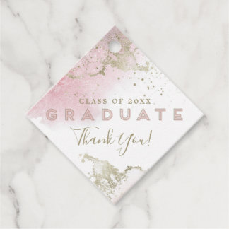 Pink & Gold Girly Abstrakt Graduate Geschenkanhänger
