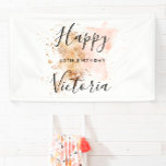 Pink Gold Girly Feminine Happy 40th Birthday Banner<br><div class="desc">Pink Gold Girly Feminine Happy 40th Birthday Banner</div>