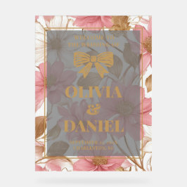 Pink & Gold Glam - Begrüßungsangebot Acrylschild