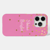 Pink Gold Glam Confetti Dots Case-Mate iPhone Hülle (Rückseite (Horizontal))