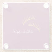 Pink Gold Glam Eyelashes Glasuntersetzer (Rückseite)