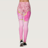 Pink Gold Glam Glitzer Bling Trendy Leggings (Rückseite)