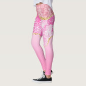 Pink Gold Glam Glitzer Bling Trendy Leggings (Links)