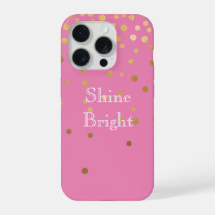 Pink Gold Glam Konfetti Punkte iPhone 15 Pro Hülle