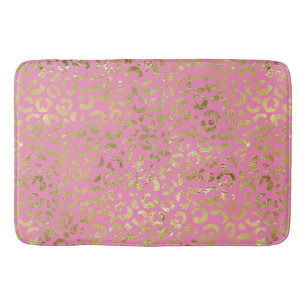 Pink Gold Glam Leopard Badematte
