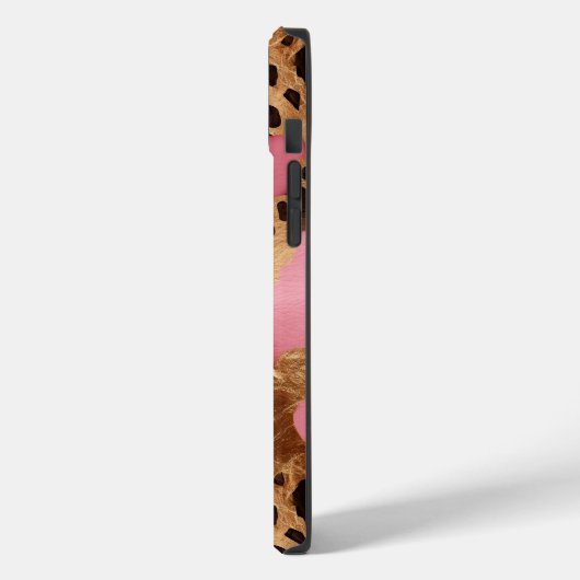 Pink Gold Glam Leopard Case-Mate iPhone Hülle (Rückseite / Links)
