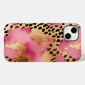 Pink Gold Glam Leopard Case-Mate iPhone Hülle (Rückseite (Horizontal))