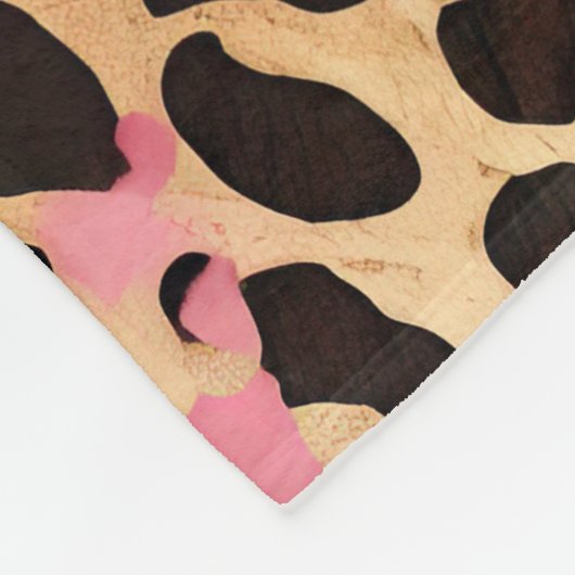 Pink Gold Glam Leopard Fleecedecke (Ecke)