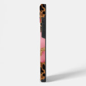 Pink Gold Glam Leopard iPhone Hülle (Linke Seite)