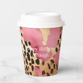 Pink Gold Glam Leopard Pappbecher (Vorderseite)