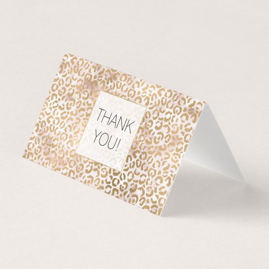 Pink Gold Glam Leopard Print Vielen Dank (Vorderseite)