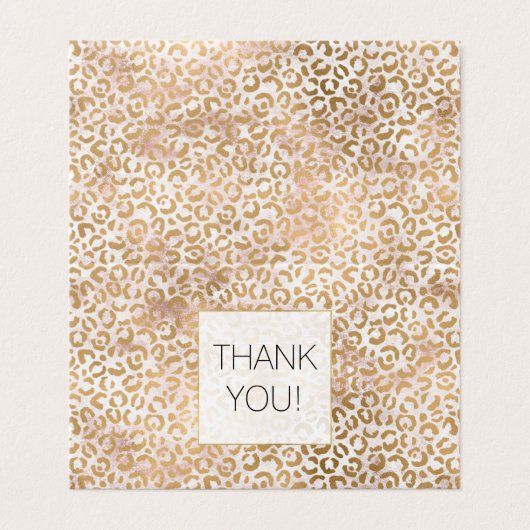 Pink Gold Glam Leopard Print Vielen Dank (Außenseite Aufgefaltet)