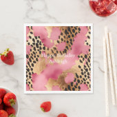 Pink Gold Glam Leopard Serviette (Beispiel)