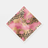 Pink Gold Glam Leopard Serviette (Ecke)