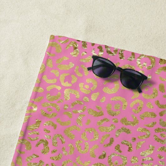 Pink Gold Glam Leopard Strandtuch (Beispiel)