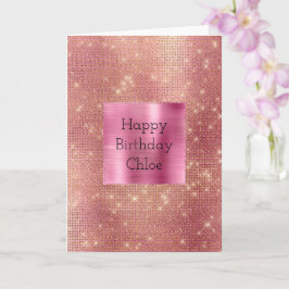 Pink Gold Glam Sparkle Karte
