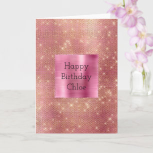 Pink Gold Glam Sparkle Karte