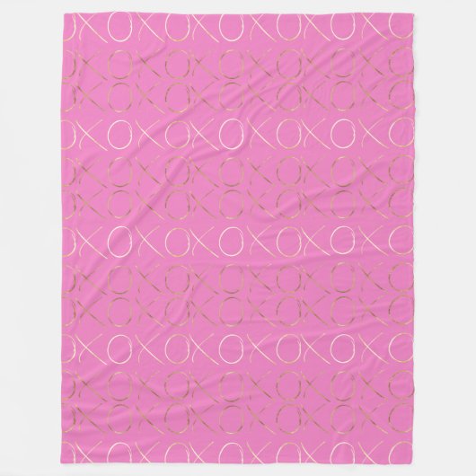 Pink Gold Glam XOXO Fleecedecke (Vorderseite)