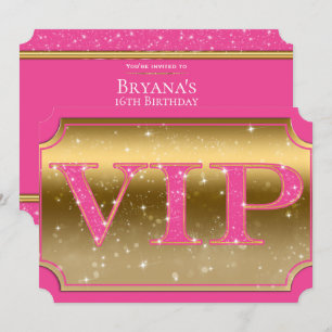 Pink & Gold Glamour VIP-Party-Event-Ticket Einladung