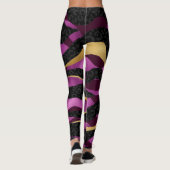 Pink Gold Gliter und Black Leopard Yoga Leggings (Rückseite)