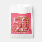 Pink Gold Glitter Confetti 50th Birthday Party Geschenktütchen (Vorderseite)