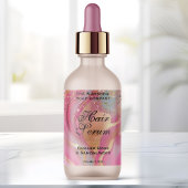 Pink Gold Glitter Cosmetics Dropper Bottle Label
