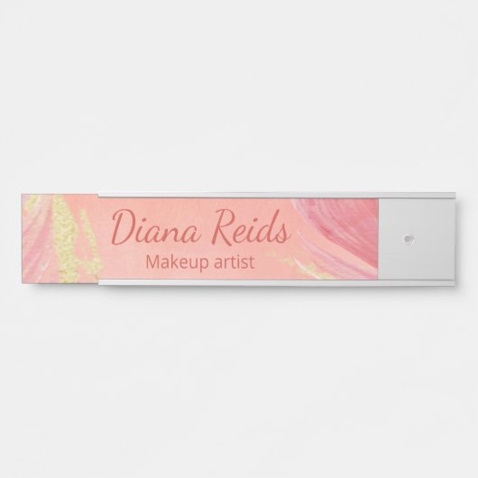 Pink gold glitter custom name türschild (Vorderseite )