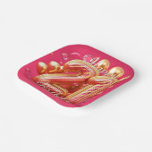 Pink & Gold Glitter Drip 21st Birthday Celebration Pappteller (Gewinkelt)