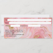 Pink & Gold Glitter Marbled Gift Certificate Card Einladung (Rückseite)