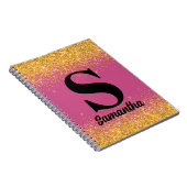 Pink Gold Glitter monogrammiert Notizblock (Rechte Seite)