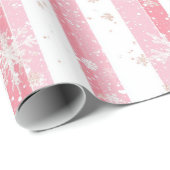 Pink Gold Glitter Snowflakes Christmas Geschenkpapier (Rolleneckpunkt)